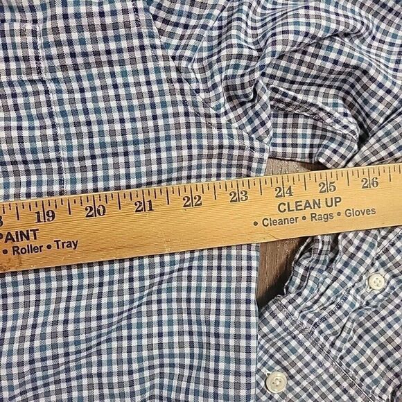 Johnnie-O Shirt Mens Small XL Blue Teal Plaid Long Slv Button Up Preppy LOGO - Picture 3 of 7